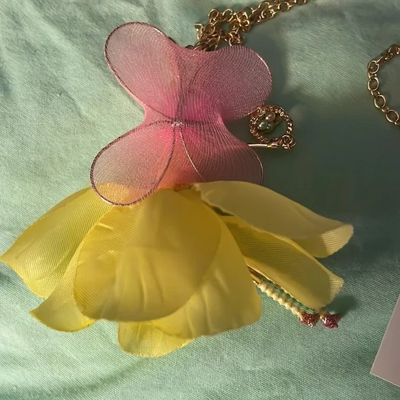 Betsey Johnson Easter bunny fairy necklace nwt - Picture 3 of 5